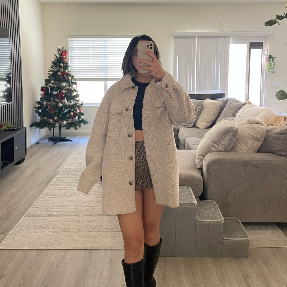 Comfy beige teddy jacket